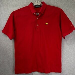 Men’s Medium Masters Golf Polo Red Pima Cotton